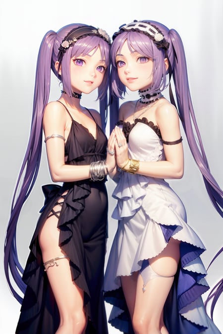[realistic+anime] euryale x stheno in 1 pic (fate) 尤瑞艾莉 x 斯忌诺 双人同图 （fgo）