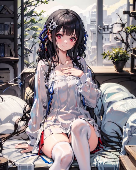 Yet-San (Azur Lane) White Dress 逸仙 膏发凝脂 襦裙