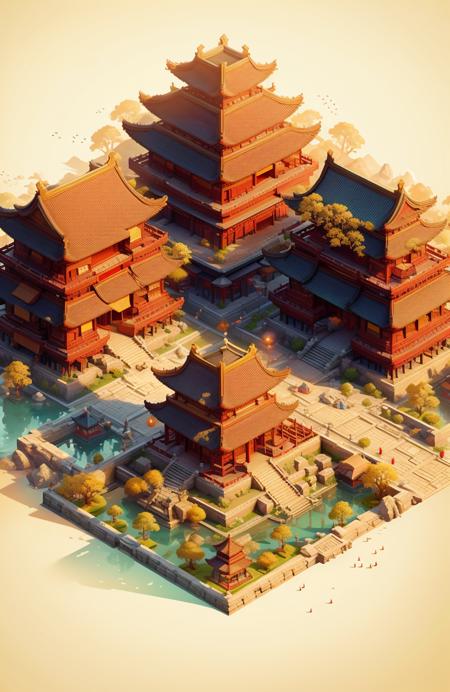 Isometric Chinese style Architecture LoRa（中国风建筑）